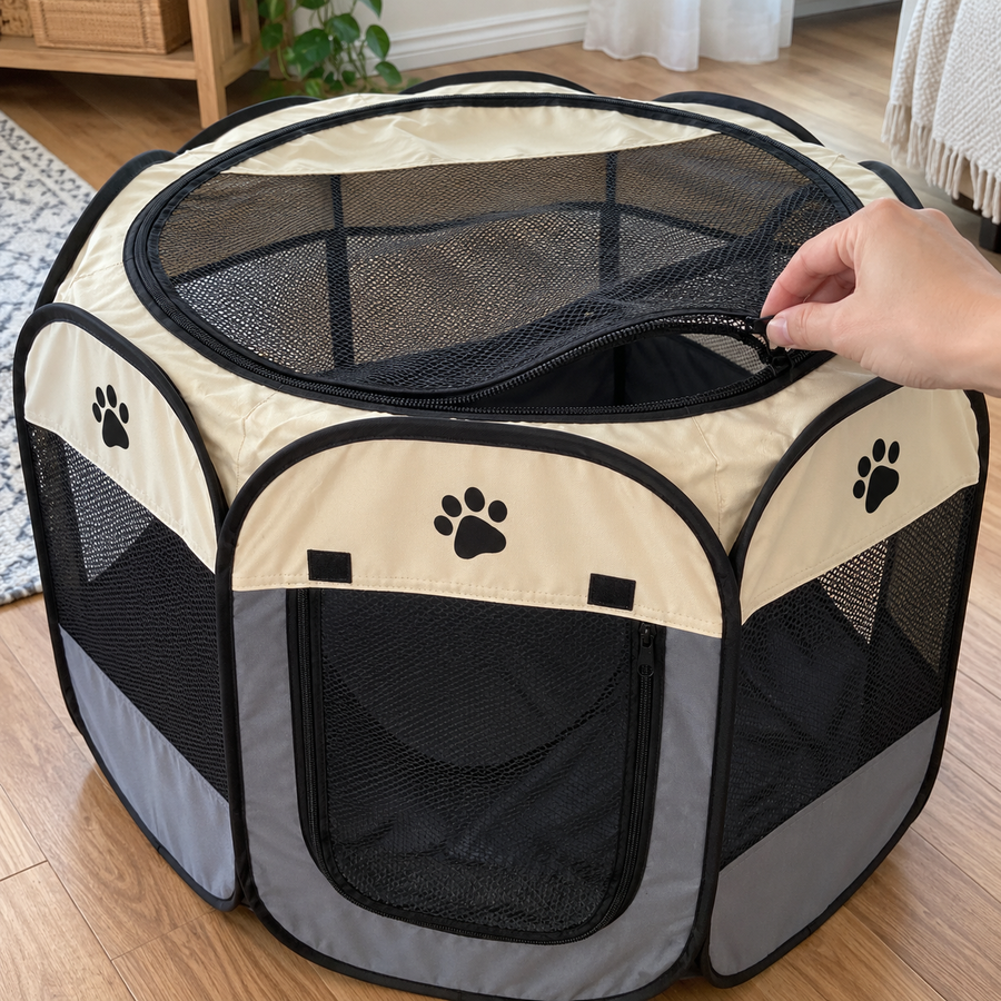 Corral Plegable para Perros y Gatos – Se Arma en 10 Segundos